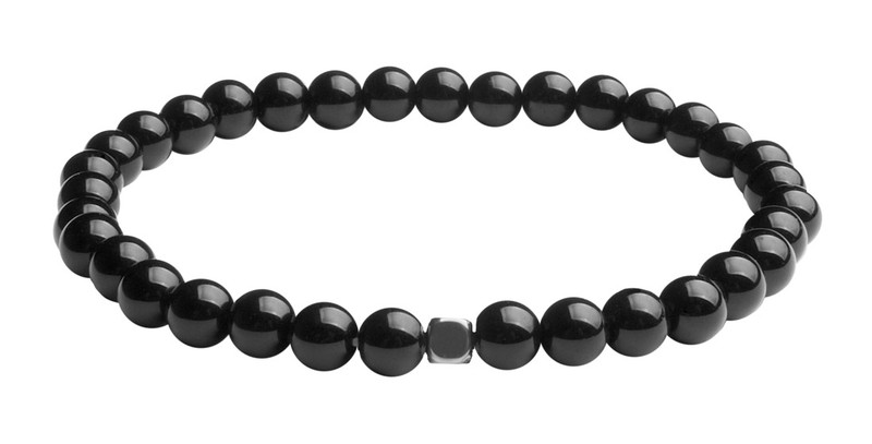 IonLoop  Onyx Stone 6mm Bead Bracelet.
(front view)