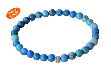 NEW Blue BREEZE Chrysocolla Stone 6mm Bead Bracelet...goes with everything.