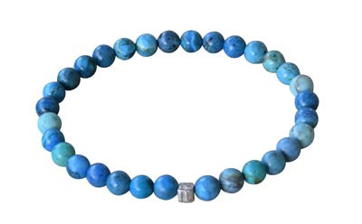 Blue BREEZE Chrysocolla Stone 6mm Bead Bracelet...goes with everything.