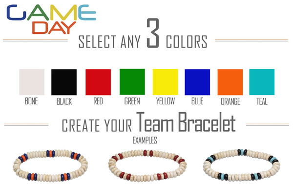 Select your three colors in the order that they are to appear on the bracelet. Simple isn't easy!