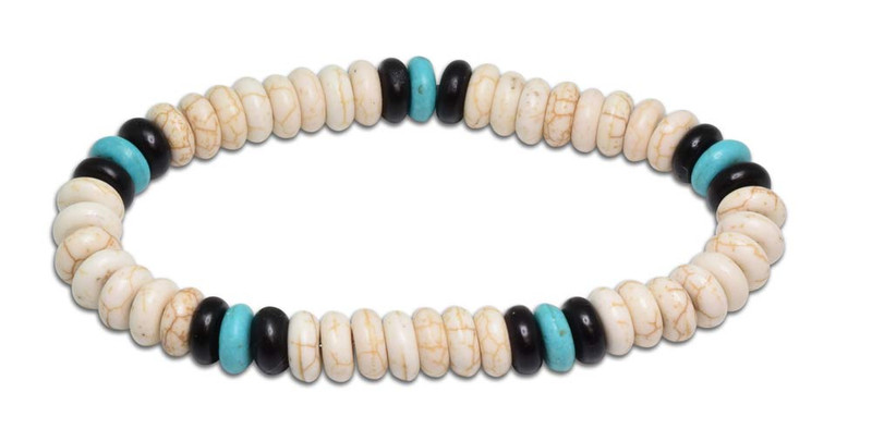 Mixed Color Halo Stone colored beads with Black &  Turquoise.