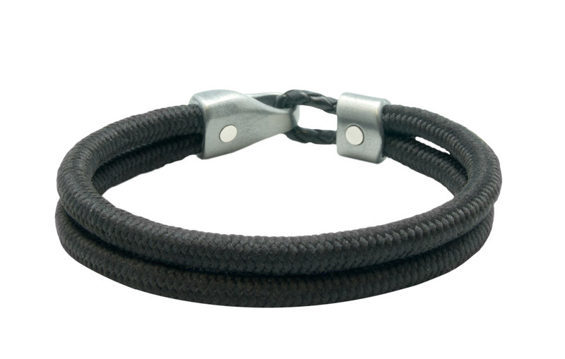 Solid Black Dual Cord Bracelet (back)