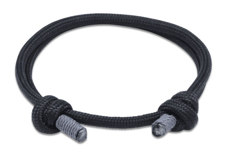 Black Gray Cord  Slide Knot Bracelet - Front