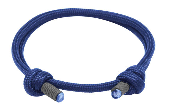 Navy Gray Cord Slide Knot Bracelet - Front