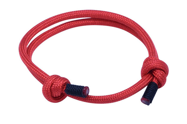 Red Black Cord Slide Knot Bracelet - Front