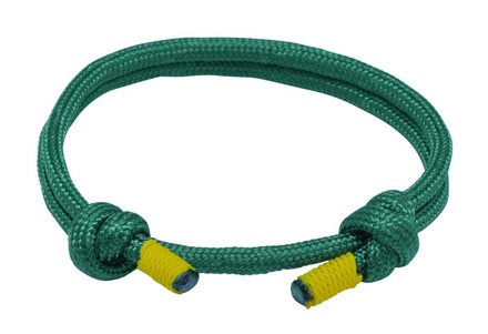 Green Yellow Cord Slide Knot Bracelet - Front