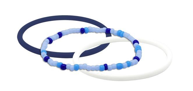 NEW 2 Negative Ion Thins - White + Navy and 1 Seaview Bead Bracelet
Great addition to stacking your bracelets