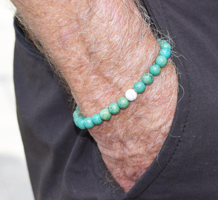 Mix this Turquoise JADE  bracelet with other IonLoop bracelet to get the "stacked" look.