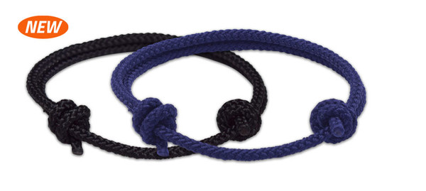 Black + Blu Cord Slide Knot Bracelet Set - Front