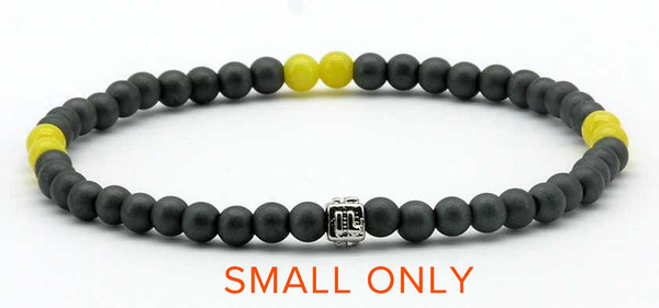 IonLoop  mag/fusion YELLOW Bracelet contains slate gray magnetic pearls and 6 decorative stones. 
