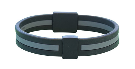 Black Stripe Ionic Band with Gray Stripe
(back view)
