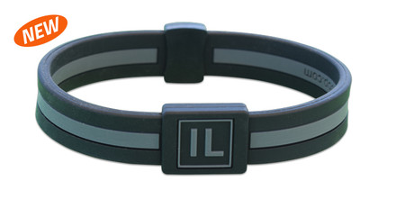 Black Stripe Ionic Band with Gray Stripe
(front view)