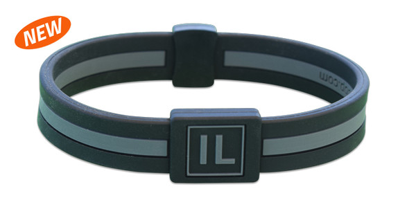 Black Stripe Ionic Band with Gray Stripe
(front view)