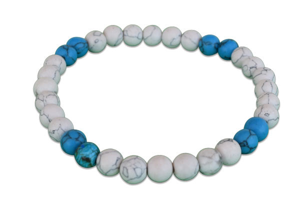 NEW Summer White Surf Bracelet 6mm Bead Bracelet...Beach Time!