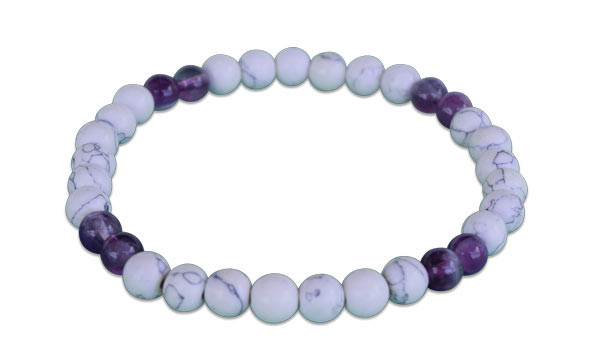 NEW Summer White Amethyst Bracelet 6mm Bead Bracelet...Beach Time!