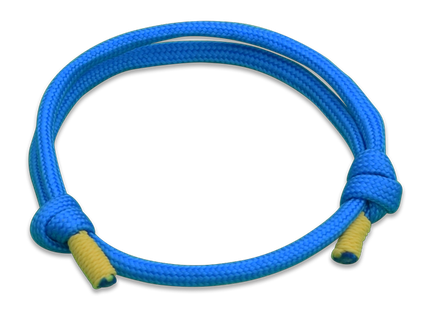 Chargers - Sky Blue Yellow Cord Slide Knot Bracelet - Front
