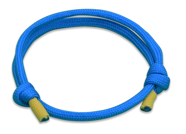 Chargers - Sky Blue Yellow Cord Slide Knot Bracelet - Front