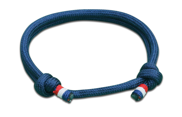 USA Navy Red White Cord Slide Knot Bracelet - Front