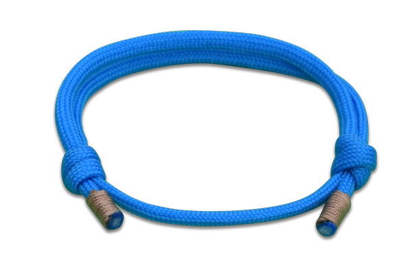 UCLA Sky Blue Gold Cord Slide Knot Bracelet - Front