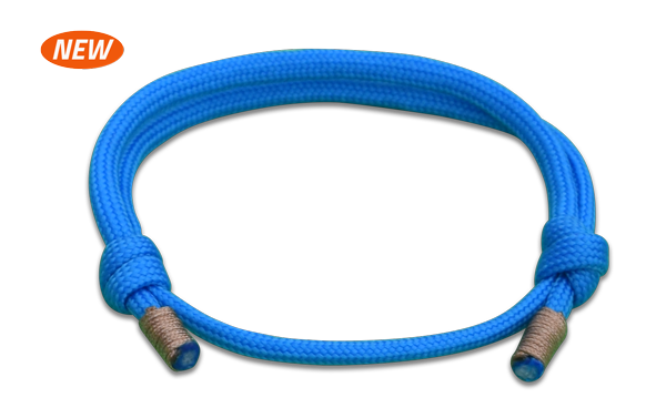 UCLA Sky Blue Gold Cord Slide Knot Bracelet - Front