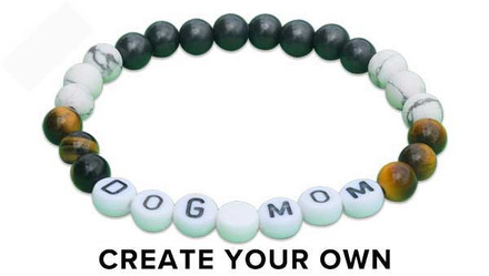 Anyone will love this magnetic IonLoop slip-on bracelet that Celebrates your chosen word! 
Choose this Tiger Eye design and simply add up to 10 letters or numbers in the customization box and your bracelet will be assembled and shipped within 2 days. If you leave a space in the box we will use a white bead to separate the letters, for example initials.