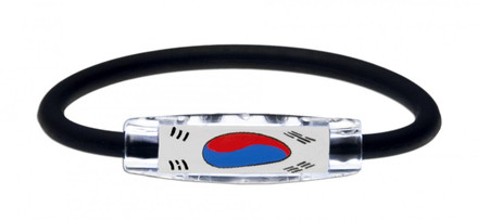 IonLoop's South Korea Flag Bracelet with Magnets & Negative Ions
(front view)