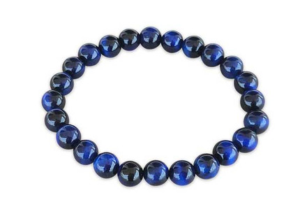 IonLoop's Blue Tiger Eye Pure Stone Bracelet has 8mm sized stones. 