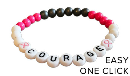 Handmade magnetic Courage Bracelet for breast cancer awareness. A meaningful bracelet symbolizing hope, healing, and strength. Made in the USA.