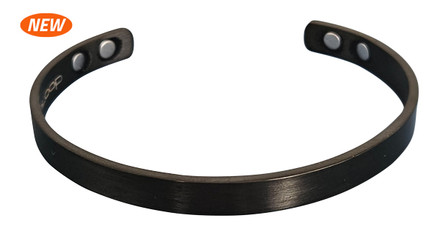 The Black Classic Stainless Steel Cuff Magnetic Bracelet - One Size for a Medium/Large wrist