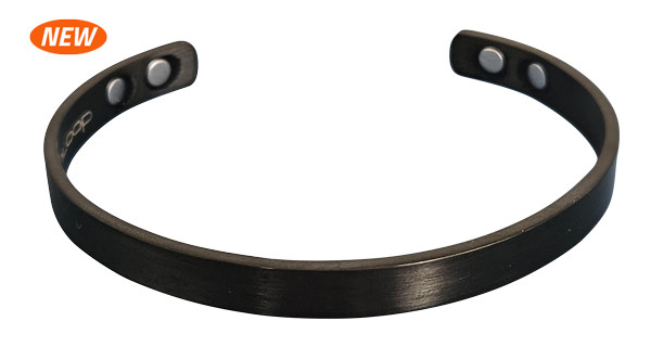 The Black Classic Stainless Steel Cuff Magnetic Bracelet - One Size for a Medium/Large wrist