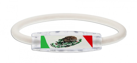 IonLoop's Mexico Flag Bracelet with Magnets & Negative Ions
(front view)