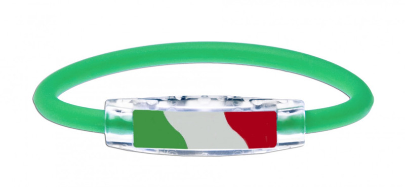 IonLoop's Italy Flag Bracelet with Magnets & Negative Ions
(front view)