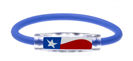 IonLoop's Texas Flag Bracelet with Magnets & Negative Ions
(front view)