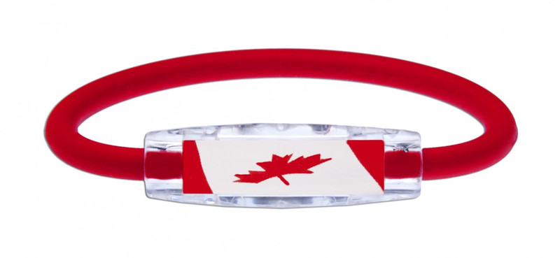 IonLoop's Canada Flag Bracelet with Magnets & Negative Ions
(front view)