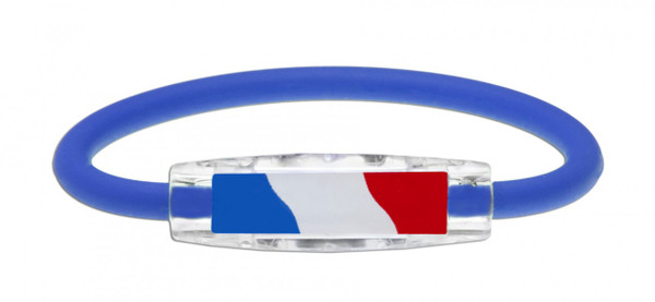 IonLoop's France Flag Bracelet with Magnets & Negative Ions
(front view)