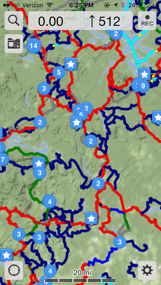 Galileo Offline Maps with Maine snowmobile trail map