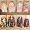 Swatches courtesy of Copycat Claws | GIRLY BITS COSMETICS Firebrick Stamping Polish
