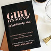  ‘Girl, it’s not you, it’s definitely him’. by The Und8ables (Megan Edwards and Janet Reynolds) https://www.amazon.com/Girl-its-Not-You-definitely/dp/1985800403