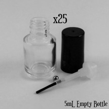 5mL Mini Round Polish Bottle  x25 (empty)