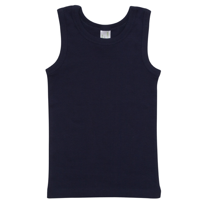 Baby Kids Children Organic Cotton Singlet Top Black Navy Red White ...