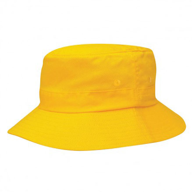 Kids Plain Cotton Twill Bucket Hat Toggle Sports Club School Sun