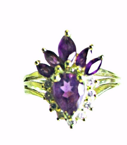 Amethyst & Diamond Ring