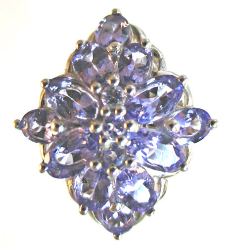 Tanzanite Cluster Ring