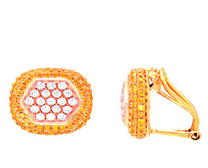 Natural Fancy Pink and Yellow Earrings