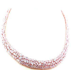 Natural Fancy Pink Diamond Necklace-55+ctw