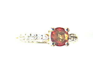 Orange Sapphire Antique Style Ring