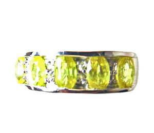 Yellow Sapphire and Diamond Ring