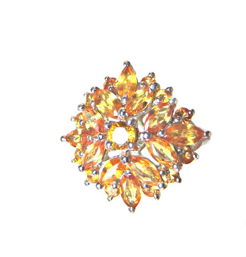 Orange Sapphire Ring