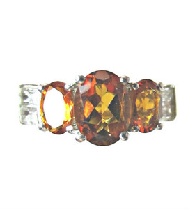 Dark Citrine and Diamond Ring