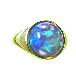 African Opal Gold Ring